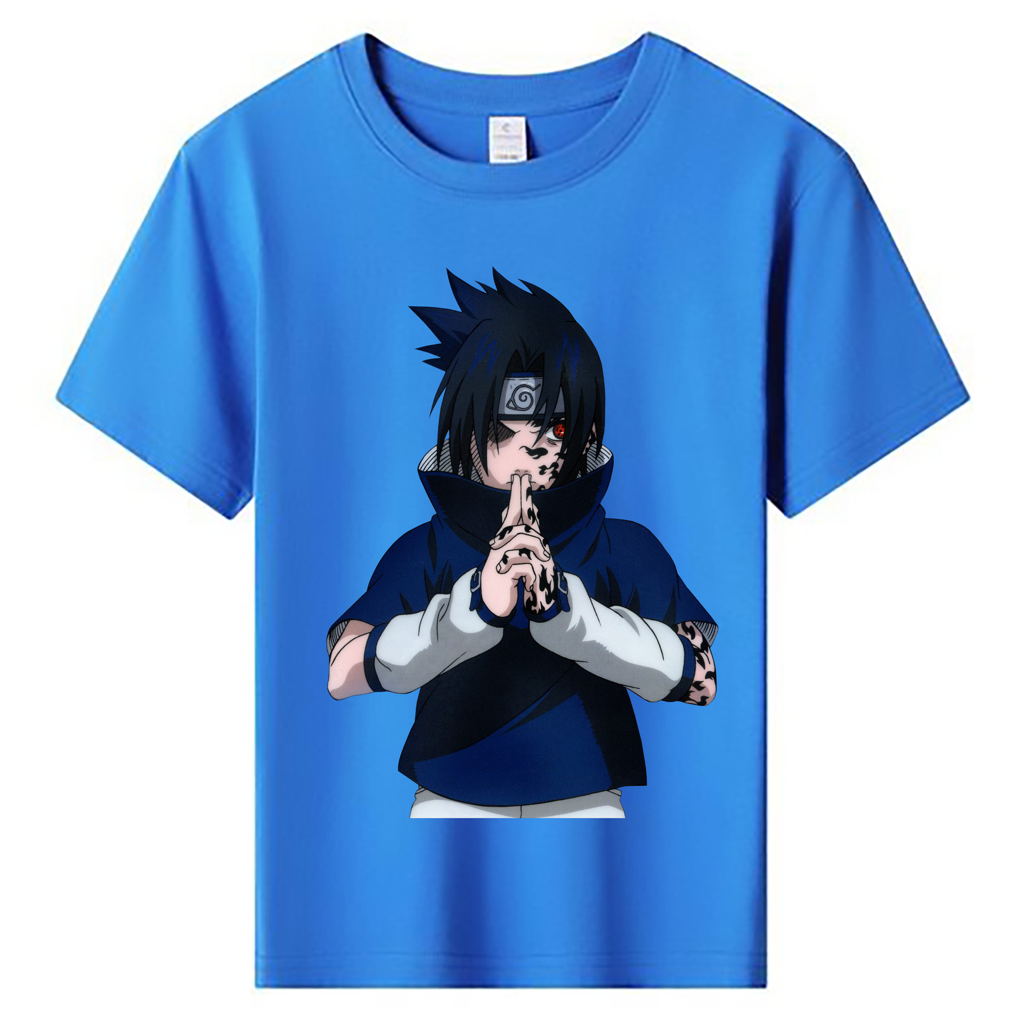 （画像用） NARUTO -ナルト- うちは サスケ Uchiha Sasuke 綿100％キッズTシャツ（フロントプリント）